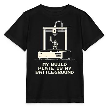 Print Bed = | 3D Printing Calibration - Stanley/Stella MINI CREATOR Kids’ T-Shirt - black - Front - Mikhail (115cm)