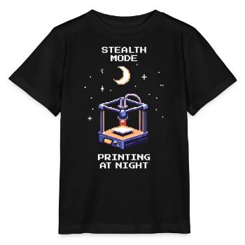Stealth Mode: Night Printing | 3D Printing Print Bed - Stanley/Stella MINI CREATOR Kids’ T-Shirt - black - Front - Mikhail (115cm)