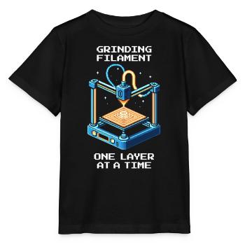 Filament Layer by Layer | 3D Printing Printing Quality - Stanley/Stella MINI CREATOR Kids’ T-Shirt - black - Front - Mikhail (115cm)