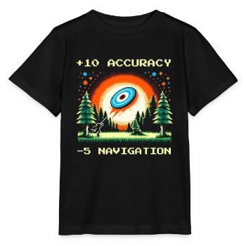 +10 Accuracy | Disc Golf Technique Flight Path Objectives - Stanley/Stella MINI CREATOR Kids’ T-Shirt - black - Front - Mikhail (115cm)