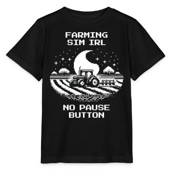 Agriculture IRL | Sans pause & sans point de sauvegarde - T-shirt bio MINI CREATOR Stanley/Stella Enfant - noir - Devant - Mikhail (115cm)