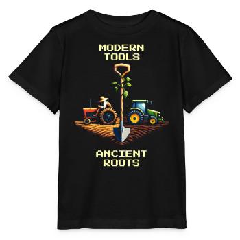 Hightech & Hoftradition | Moderne Landwirtschaft - Stanley/Stella Kinder T-Shirt MINI CREATOR  - Schwarz - Vorne - Mikhail (115cm)