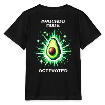 Mode avocat activé | Le pouvoir des fruits dans le style pixel - T-shirt bio MINI CREATOR Stanley/Stella Enfant - noir - Devant - Mikhail (115cm)