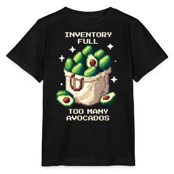 Inventar voll | Avocado-Überladung im Pixelstil - Stanley/Stella Kinder T-Shirt MINI CREATOR  - Schwarz - Vorne - Mikhail (115cm)