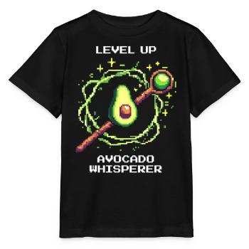 Passez au niveau supérieur | Chuchoteur d’avocat avec XP Power-Up - T-shirt bio MINI CREATOR Stanley/Stella Enfant - noir - Devant - Mikhail (115cm)