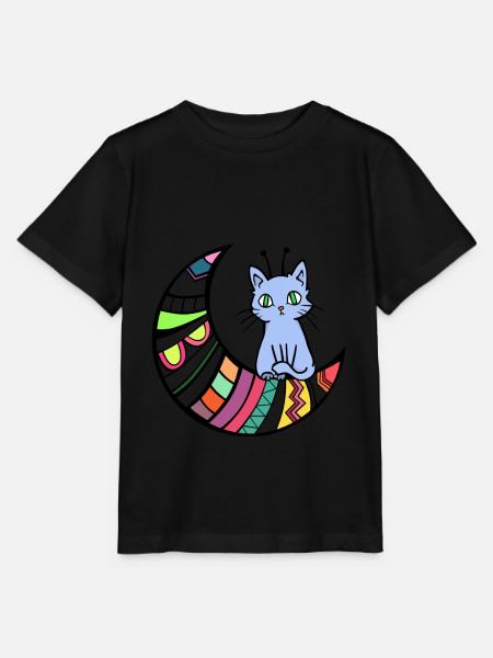 Außerirdische Katze Alien Ufo Haustier Geschenk - Stanley/Stella Kinder T-Shirt MINI CREATOR - Schwarz