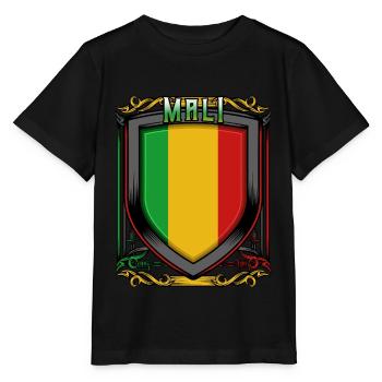 Malische Wappen Republik Mali Malier Geschenkidee - Stanley/Stella Kinder T-Shirt MINI CREATOR  - Schwarz - Vorne - Mikhail (115cm)