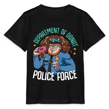 Donuts Bonbons Police Police Policier Glaçage - T-shirt bio MINI CREATOR Stanley/Stella Enfant - noir - Devant - Mikhail (115cm)