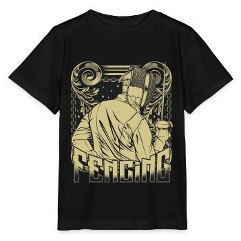 Vintage Retro Style Fencing Fencing Gift - Stanley/Stella MINI CREATOR Kids’ T-Shirt - black - Front - Mikhail (115cm)