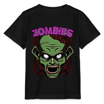 Zombie Gesicht Zombies Untote Horror Geschenkidee - Stanley/Stella Kinder T-Shirt MINI CREATOR  - Schwarz - Vorne - Mikhail (115cm)