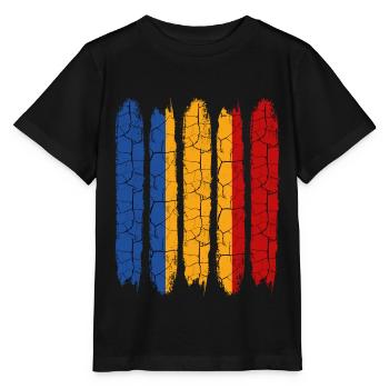 Trendy Tschad Modern Nationalfarben Geschenkidee - Stanley/Stella Kinder T-Shirt MINI CREATOR  - Schwarz - Vorne - Mikhail (115cm)