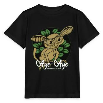 Aye-Aye Cute Finger Animal Night Active Gift - Stanley/Stella MINI CREATOR Kids’ T-Shirt - black - Front - Mikhail (115cm)