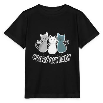 Crazy Cat Lady cat lady Catmom - Stanley/Stella MINI CREATOR Kids’ T-Shirt - black - Front - Mikhail (115cm)