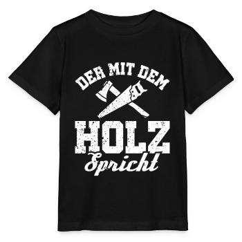 Qui parle avec le bois | Schreiner & Artisans - T-shirt bio MINI CREATOR Stanley/Stella Enfant - noir - Devant - Mikhail (115cm)