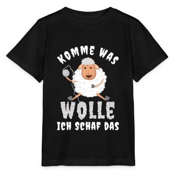 Komme was wolle ich schaf das Motivation Mut - Stanley/Stella Kinder T-Shirt MINI CREATOR  - Schwarz - Vorne - Mikhail (115cm)