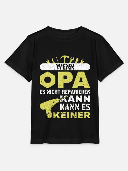 Wenn Opa es nicht reparieren kann Großvater - Stanley/Stella Kinder T-Shirt MINI CREATOR - Schwarz