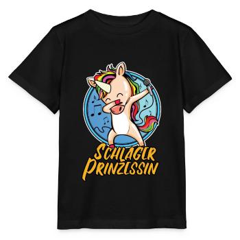 Schlager Prinzessin Deutscher Schlager Einhorn - Stanley/Stella Kinder T-Shirt MINI CREATOR  - Schwarz - Vorne - Mikhail (115cm)