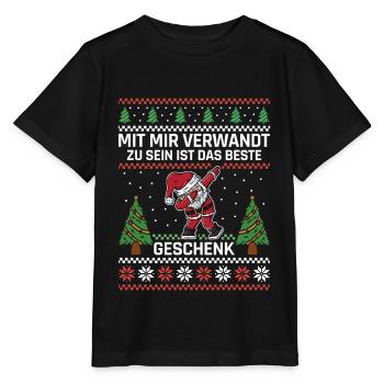 Mit mir verwandt zu sein ist das beste Geschenk - Stanley/Stella Kinder T-Shirt MINI CREATOR  - Schwarz - Vorne - Mikhail (115cm)