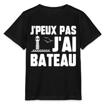 J’peux pas j’ai bateau - T-shirt bio MINI CREATOR Stanley/Stella Enfant - noir - Devant - Mikhail (115cm)