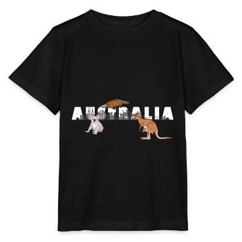 Australien Australische Tiere Känguru Koala Sydney - Stanley/Stella Kinder T-Shirt MINI CREATOR  - Schwarz - Vorne - Mikhail (115cm)