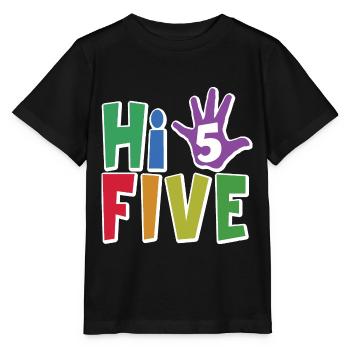 Salut cinq - cadeau de 5e anniversaire pour les enfants garçons et filles - T-shirt bio MINI CREATOR Stanley/Stella Enfant - noir - Devant - Mikhail (115cm)