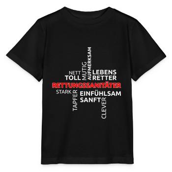Rettungssanitäter Rettungsdienst Rettungswagen - Stanley/Stella Kinder T-Shirt MINI CREATOR  - Schwarz - Vorne - Mikhail (115cm)