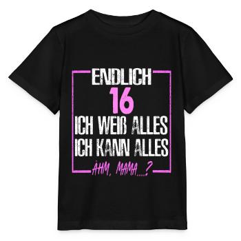 16.Geburtstag Geschenkidee - Stanley/Stella Kinder T-Shirt MINI CREATOR  - Schwarz - Vorne - Mikhail (115cm)