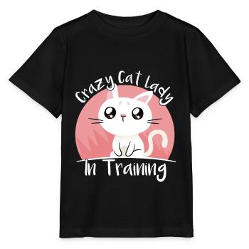 Crazy Cat Lady in Training Kitten - Stanley/Stella MINI CREATOR Kids’ T-Shirt - black - Front - Mikhail (115cm)