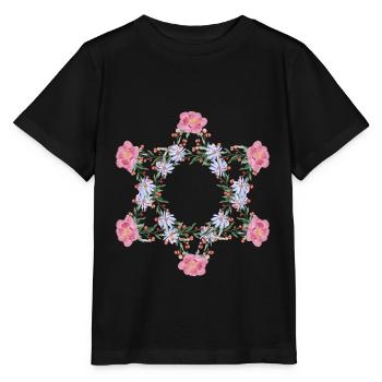 Jewish Star of David Flowers - Stanley/Stella MINI CREATOR Kids’ T-Shirt - black - Front - Mikhail (115cm)