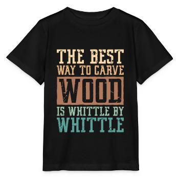 Wood Carving Whittling - Stanley/Stella MINI CREATOR Kids’ T-Shirt - black - Front - Mikhail (115cm)