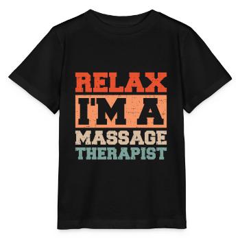 Massagetherapie Entspannen Sie sich Ich bin ein - Stanley/Stella Kinder T-Shirt MINI CREATOR  - Schwarz - Vorne - Mikhail (115cm)
