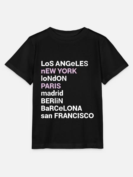 City Love Los Angeles New York Londres Paris - T-shirt bio MINI CREATOR Stanley/Stella Enfant - noir
