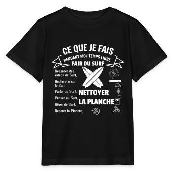 Was ich in meiner Freizeit mache: Surfen - Stanley/Stella Kinder T-Shirt MINI CREATOR  - Schwarz - Vorne - Mikhail (115cm)