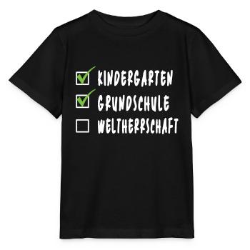 Kindergarten Grundschule Weltherrschaft - Stanley/Stella Kinder T-Shirt MINI CREATOR  - Schwarz - Vorne - Mikhail (115cm)