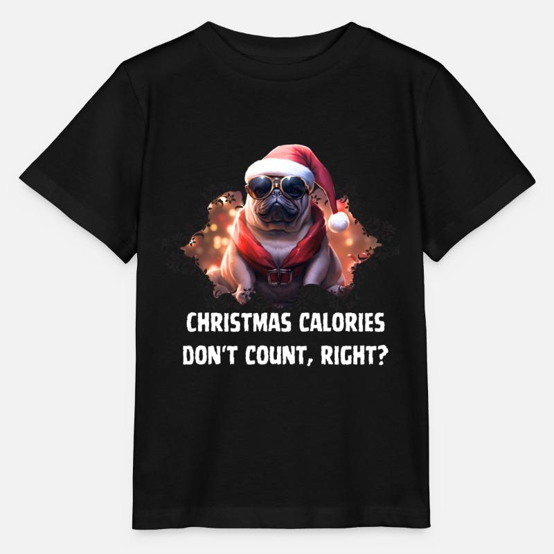 Les calories de Noël ne comptent pas bien Carlin - T-shirt bio MINI CREATOR Stanley/Stella Enfant - noir