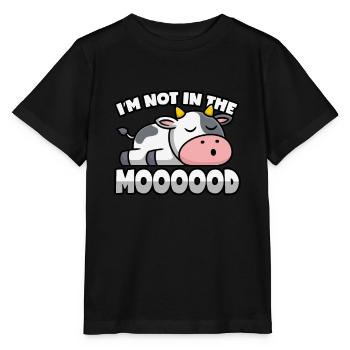 Cow is tired and not in the mood - Stanley/Stella MINI CREATOR Kids’ T-Shirt - black - Front - Mikhail (115cm)