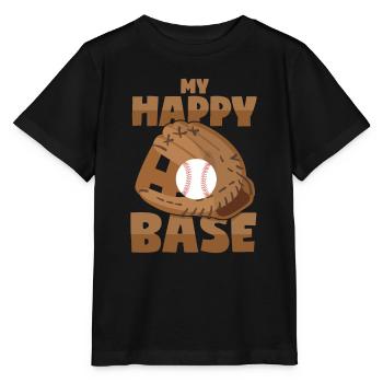 Baseball - Happy Place - Wortwitz - Stanley/Stella Kinder T-Shirt MINI CREATOR  - Schwarz - Vorne - Mikhail (115cm)