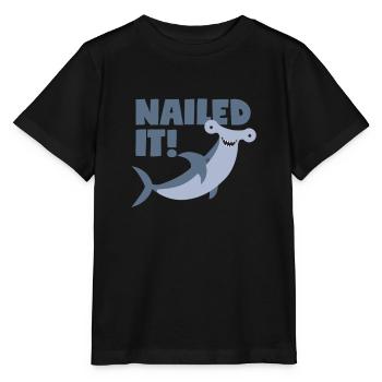 Hammerhead pun: "Nailed It!" - Stanley/Stella MINI CREATOR Kids’ T-Shirt - black - Front - Mikhail (115cm)