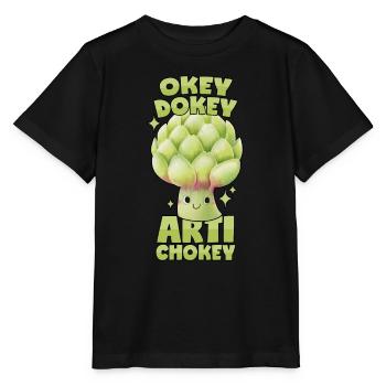 Artischocke: Okey Dokey Artichokey - Stanley/Stella Kinder T-Shirt MINI CREATOR  - Schwarz - Vorne - Mikhail (115cm)
