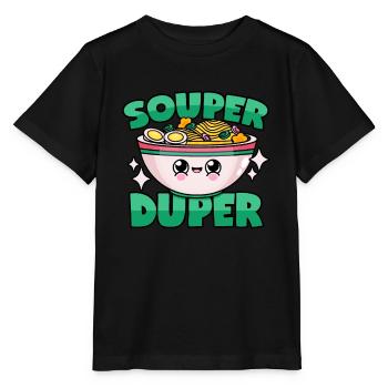 Soupe ramen: « Souper Duper » - T-shirt bio MINI CREATOR Stanley/Stella Enfant - noir - Devant - Mikhail (115cm)