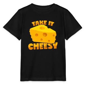 Cheese: "Take It Cheesy" - Stanley/Stella MINI CREATOR Kids’ T-Shirt - black - Front - Mikhail (115cm)