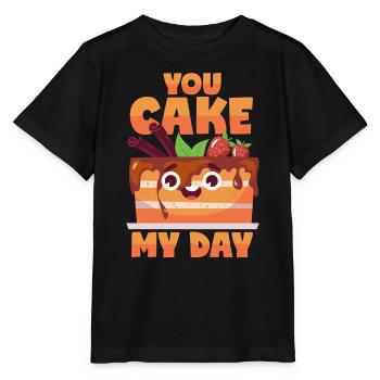 Kuchen Wortwitz: "You Make My Day" - Stanley/Stella Kinder T-Shirt MINI CREATOR  - Schwarz - Vorne - Mikhail (115cm)