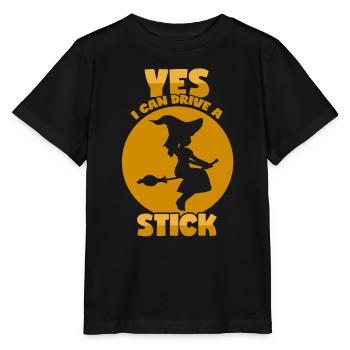 Hexe - Hexenbesen - Lustiger Spruch - Stanley/Stella Kinder T-Shirt MINI CREATOR  - Schwarz - Vorne - Mikhail (115cm)
