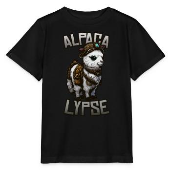 Alpagalypse - Alpaga Steampunk dans l’Apocalypse - T-shirt bio MINI CREATOR Stanley/Stella Enfant - noir - Devant - Mikhail (115cm)