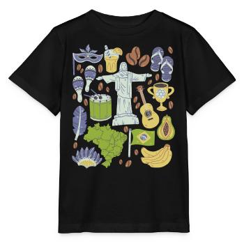 Brasilien - Stanley/Stella Kinder T-Shirt MINI CREATOR  - Schwarz - Vorne - Mikhail (115cm)