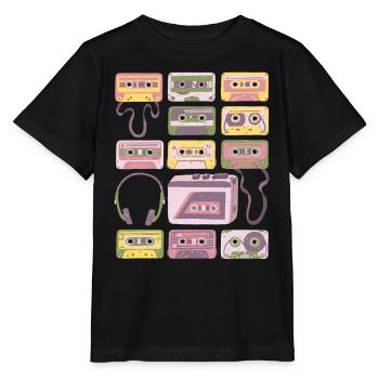 Cassettes - Vintage - Retro - Recorders - Mix Tapes - Stanley/Stella MINI CREATOR Kids’ T-Shirt - black - Front - Mikhail (115cm)