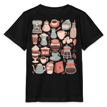 Café - T-shirt bio MINI CREATOR Stanley/Stella Enfant - noir - Devant - Mikhail (115cm)