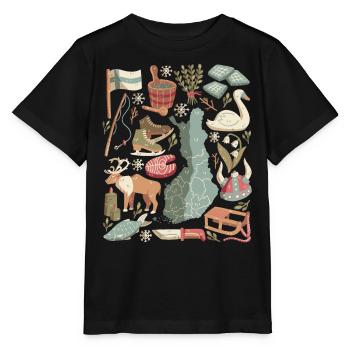 Finlande Doodles Europe Scandinavie Helsinki - T-shirt bio MINI CREATOR Stanley/Stella Enfant - noir - Devant - Mikhail (115cm)