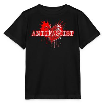 Antifaschist Herz - Stanley/Stella Kinder T-Shirt MINI CREATOR  - Schwarz - Vorne - Mikhail (115cm)