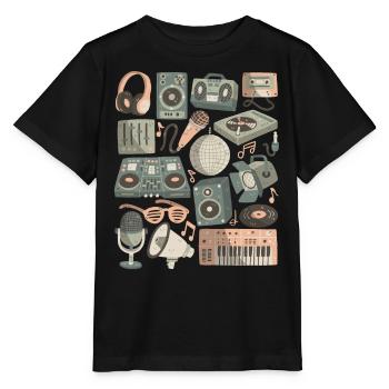 DJ Doodles Club Party Disco Nachtleben Clubbing - Stanley/Stella Kinder T-Shirt MINI CREATOR  - Schwarz - Vorne - Mikhail (115cm)